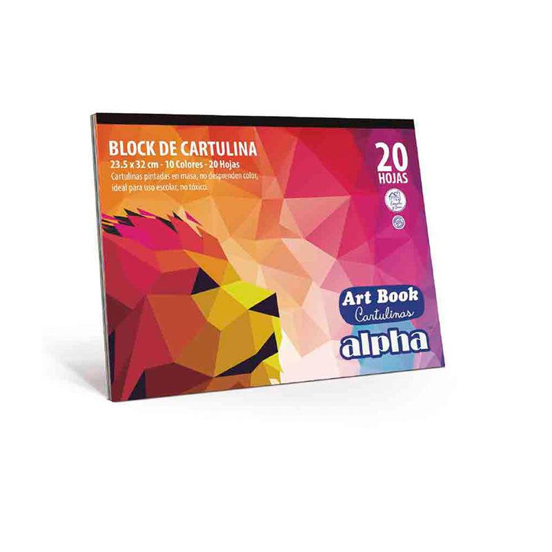 Block Alpha Art Book Cartulinas Eco (20 Hojas) 10 Colores
