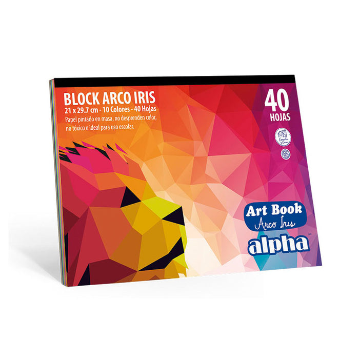 Block Alpha Art Book Arco Iris Eco (40 Pliegos)