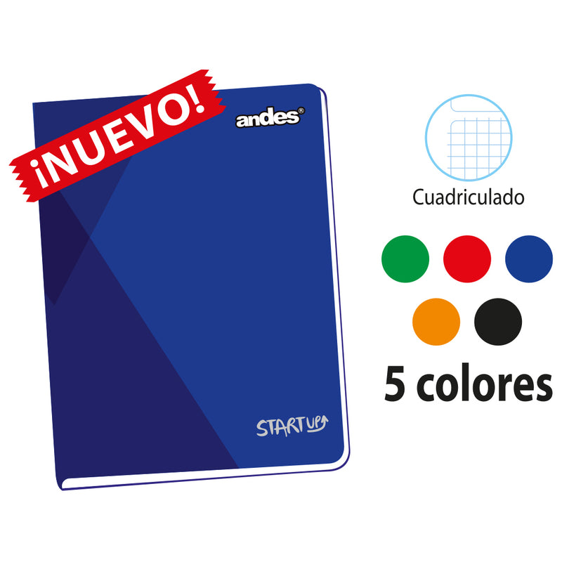 Cuaderno Andes Grapado A4 92h 60gr Start-Up Cuadriculado