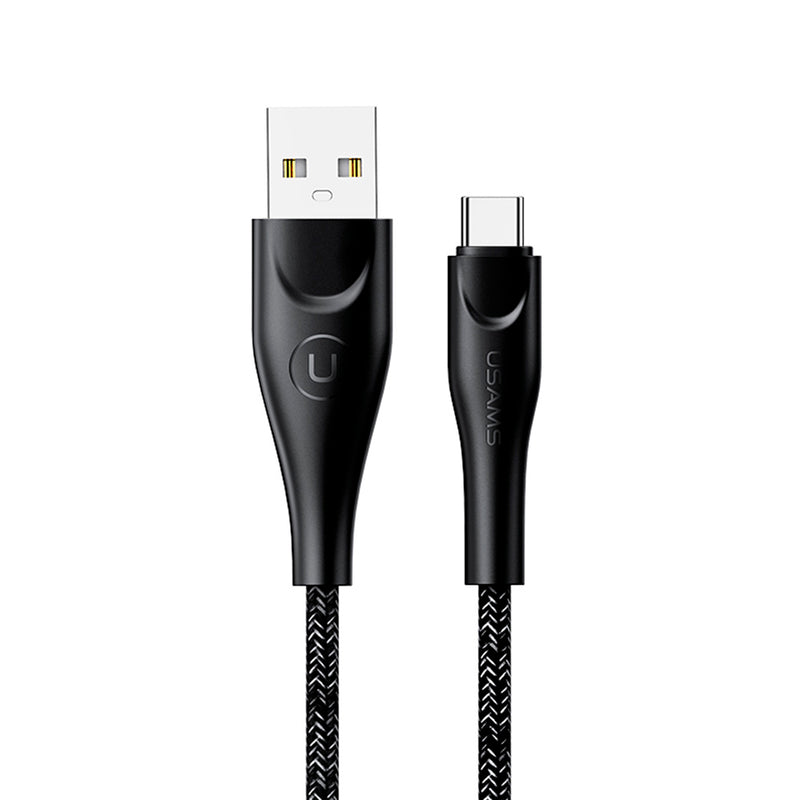 Cable Data Usams Type C (Us-Sj395) U-Light Tejido 2M Negro
