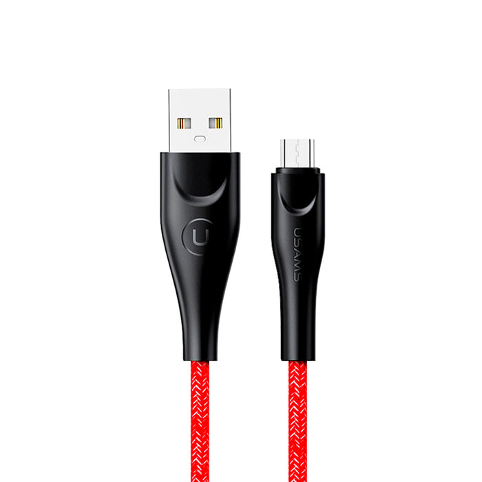Cable U-41 Tejido USB a Micro 1mt Rojo
