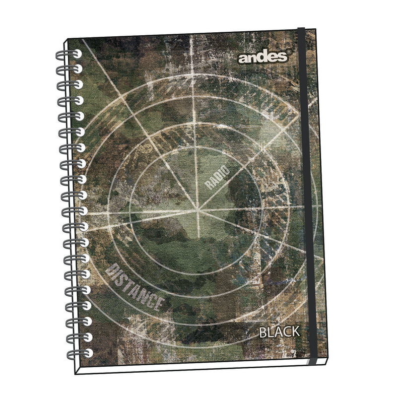 Cuaderno Andes Esp A-4 160H 70Gr 6C Tapa Dura Black