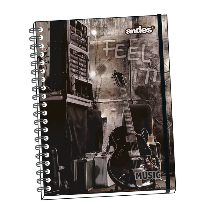 Cuaderno Andes Esp A-4 160H 70Gr 6C Tapa Dura Music