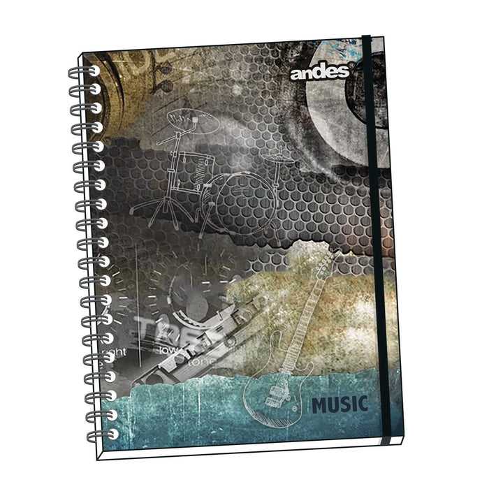 Cuaderno Andes Esp A-4 160H 70Gr 6C Tapa Dura Music