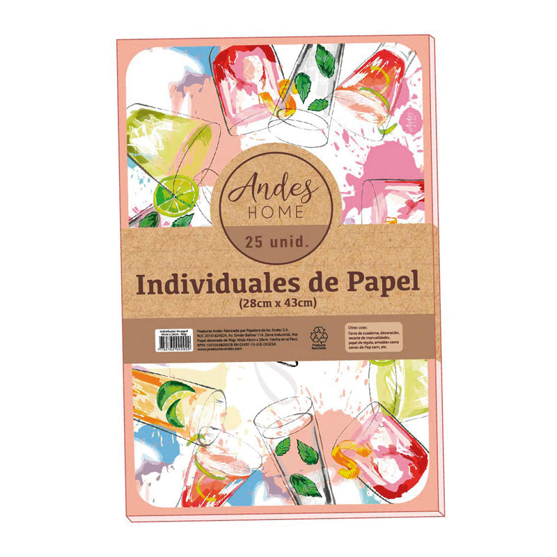 Individual De Papel Andes 28X43Cm 90Gr 25H Event