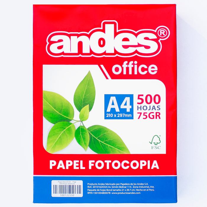 Papel Andes Bond A4 75g