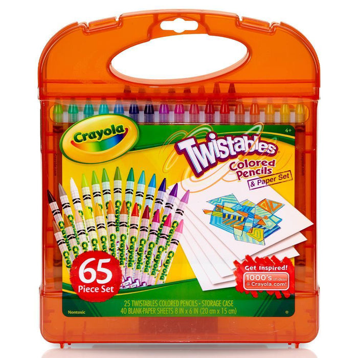 Set Colores Crayola Retractiles & Papel -Est X 65Pcs