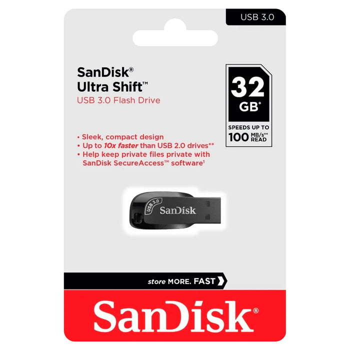 Memoria Sandisk Ultra Shift - 32Gb - Usb 3.0 - Negro 100