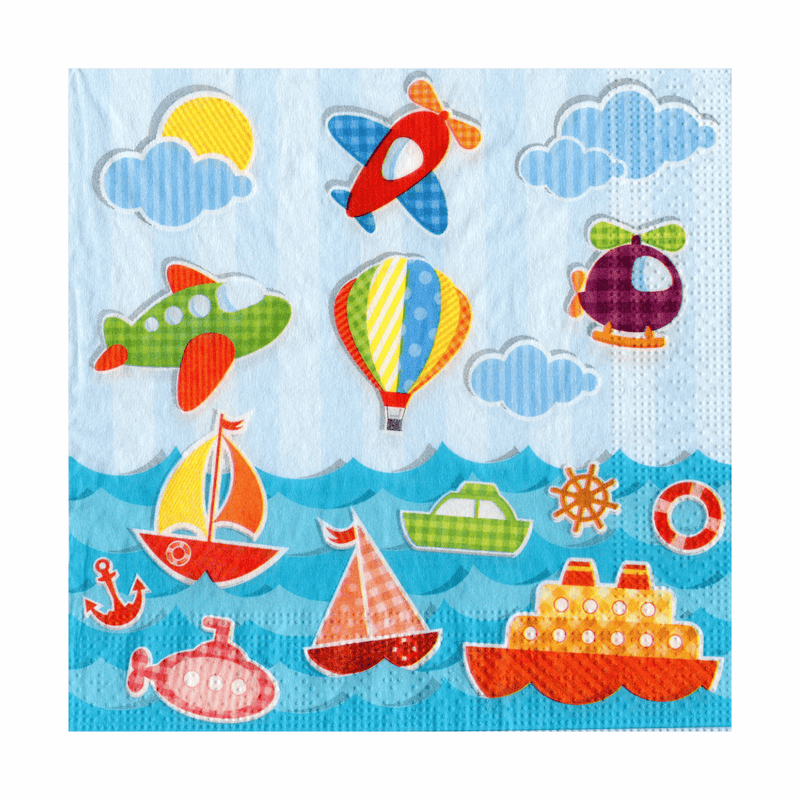 Servilleta Papel 33X33Cm  x20Pza 3Pliegues Cumple Niños