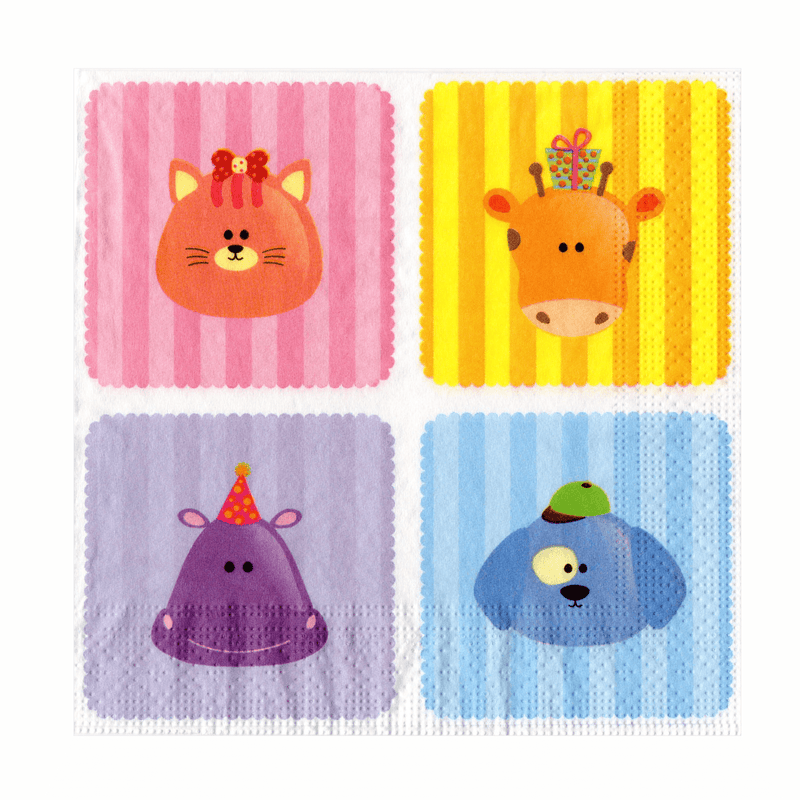 Servilleta Papel Aha 33x33Cm x20Pza 3 Pliegues "Cumple Niños"