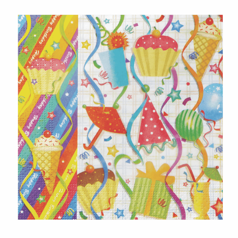 Servilleta Papel Aha 33x33Cm x20 Pza 3 Pliegues "Cumple"