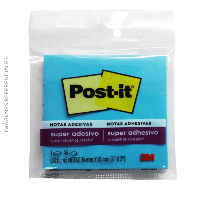 Nota Adhesiva Post It 3" X 3" Azul Super Adhesivo 45Hojas
