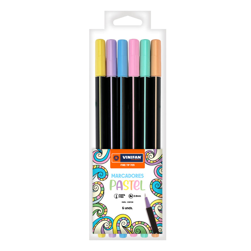 Marcador Vinifan Fine Tip 709 Pastel X6 (76197)