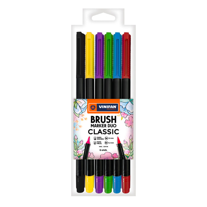 Marcador Vinifan Brush Marker Duo Clasico X6 (76194)