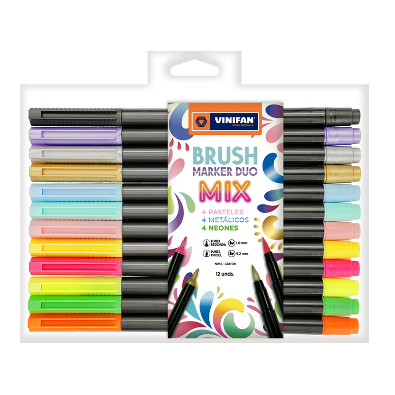 Marcador Vinifan Brush Marker Duo Mix X12 (76193)
