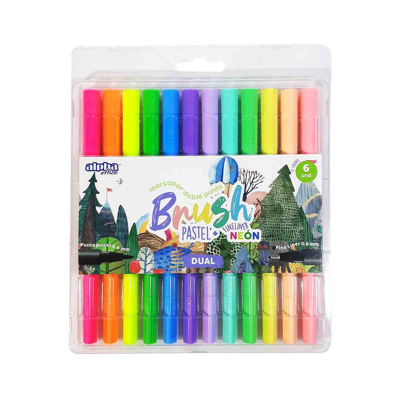 Marcador Alpha Brush Fine Liner X 12