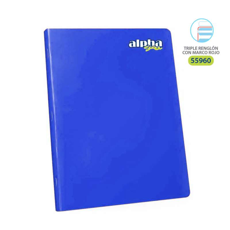 Cuaderno Alpha Grapado Carta 55960 Tr/ Reglon Con Sombra Con Marco Rojo Scool