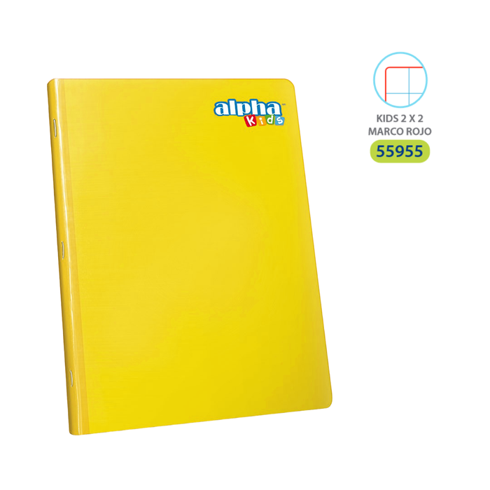 Cuaderno Alpha Grapado Carta 55955 2X2  Marco Rojo 80Hjs