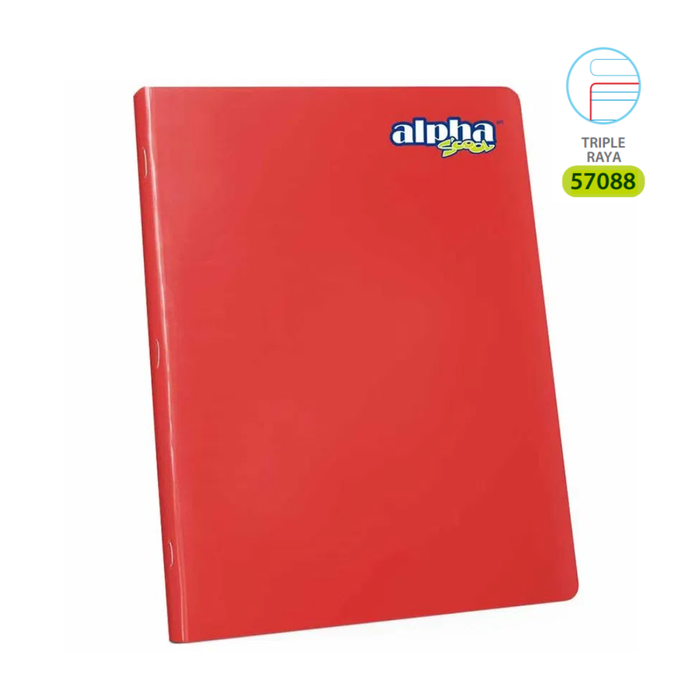 Cuaderno Alpha Grapado Carta 57088 T/Raya Con Marco Rojo Scool