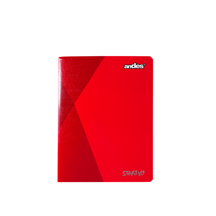 Cuaderno Andes Grapado A4 92H 60Gr Start-Up Rayado Rojo