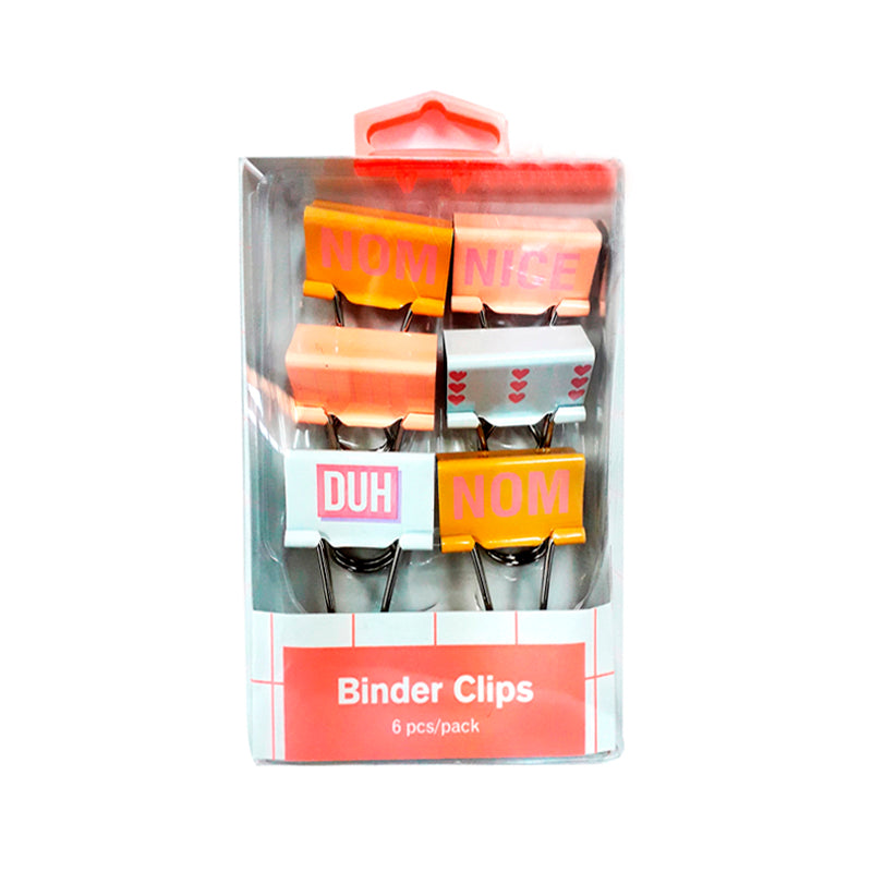 Binder Clips Syloon Rosado x6