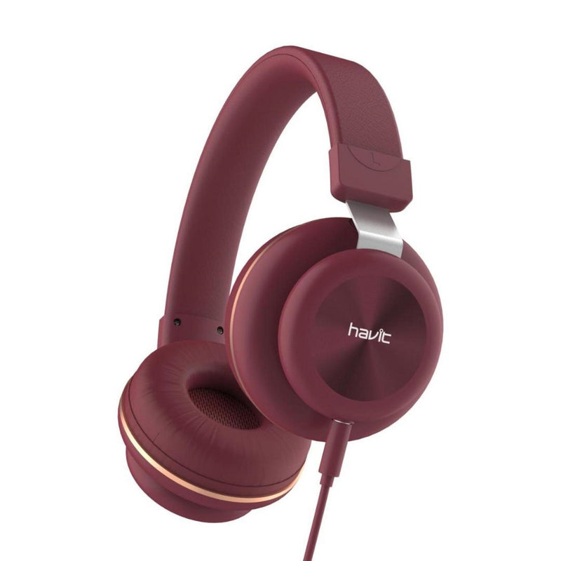 Audífono Estéreo Diadema C/ Cable Havit HV-H2263D Rojo