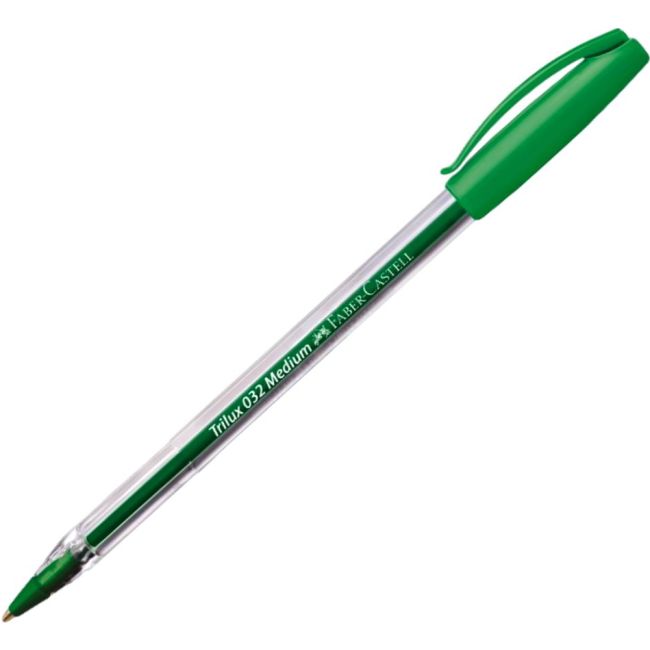 Bolígrafo Faber Tinta Seca (032) Punta Media 1.00mm Color Verde x Unidad