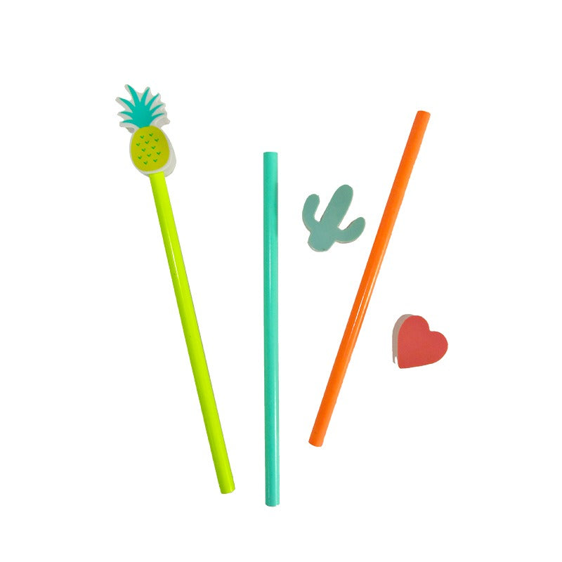 Set Lapices + Borradores Frutas Syloon x3